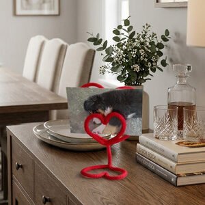 Cadre photo tricotin Coeur